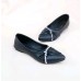Flatshoes wanita bewarna hitam hiasan vita tali berlapis kristal